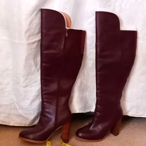 100%  leather upper Over the knee boots